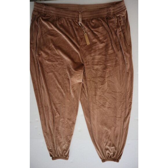 SKIMS AP-LEG-0887 Women Sz 4XL Sienna Brown Velour High Waist Oversized Joggers - Picture 2 of 12
